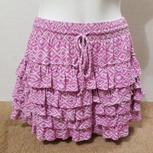 Aeropostale skirt Medium diamond chevron print tiered ruffle mini elastic waist